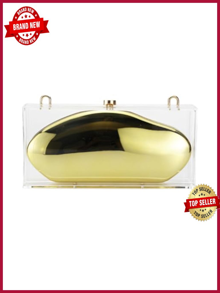 Acrylic Clear Shell Shape Clutch Purse With Removable Chain Shoulder Crossbody
